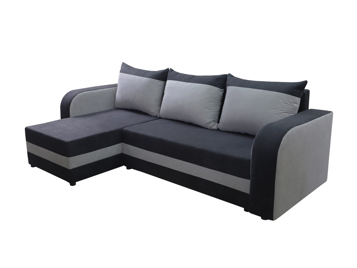 CORNER SOFA BED ALEX BLACK / DARK GREY 238cm universal - eurohomeware
