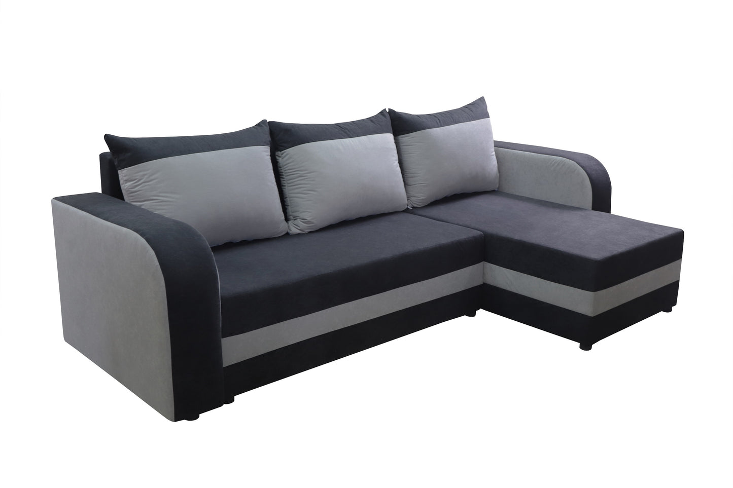 CORNER SOFA BED ALEX BLACK / DARK GREY 238cm universal - eurohomeware