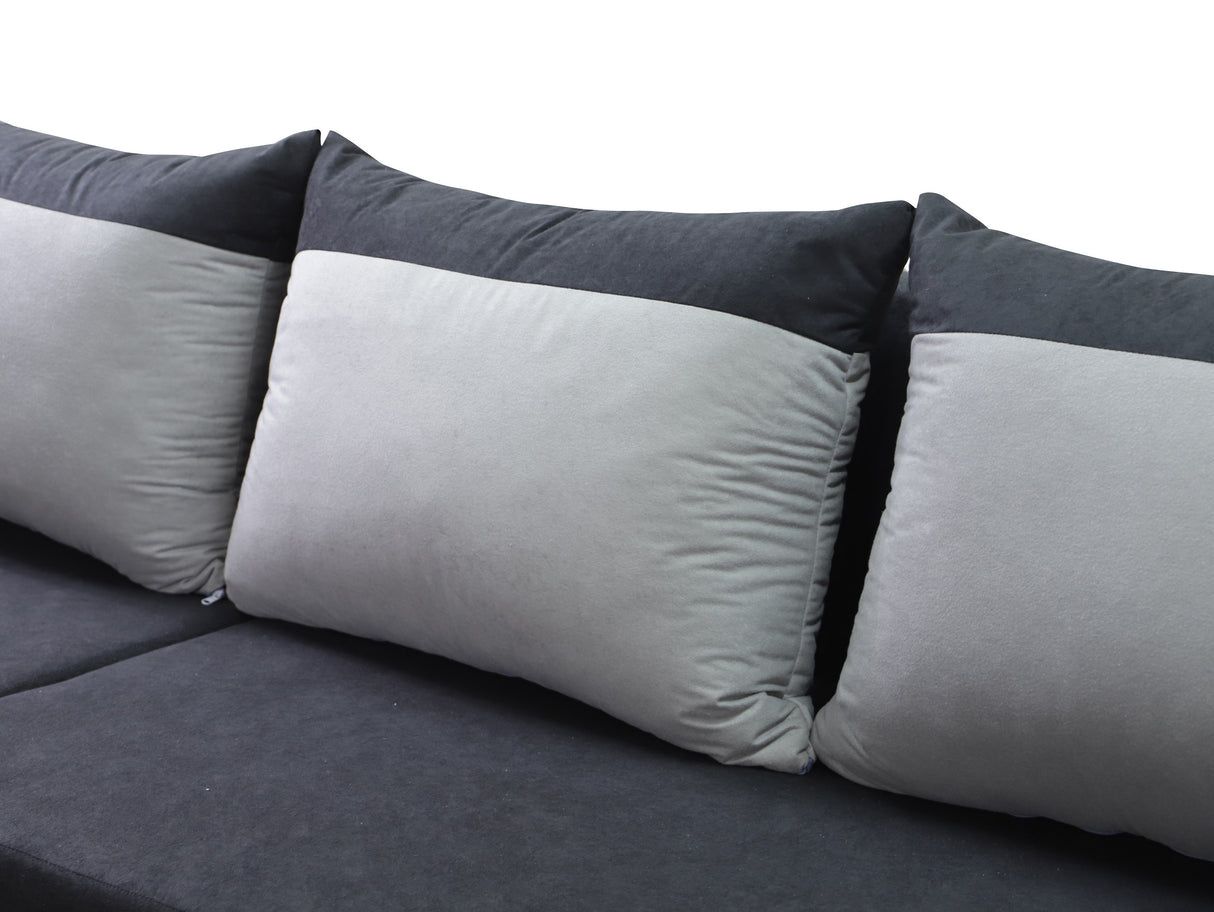 CORNER SOFA BED ALEX BLACK / DARK GREY 238cm universal - eurohomeware