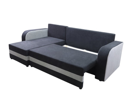 CORNER SOFA BED ALEX BLACK / DARK GREY 238cm universal - eurohomeware