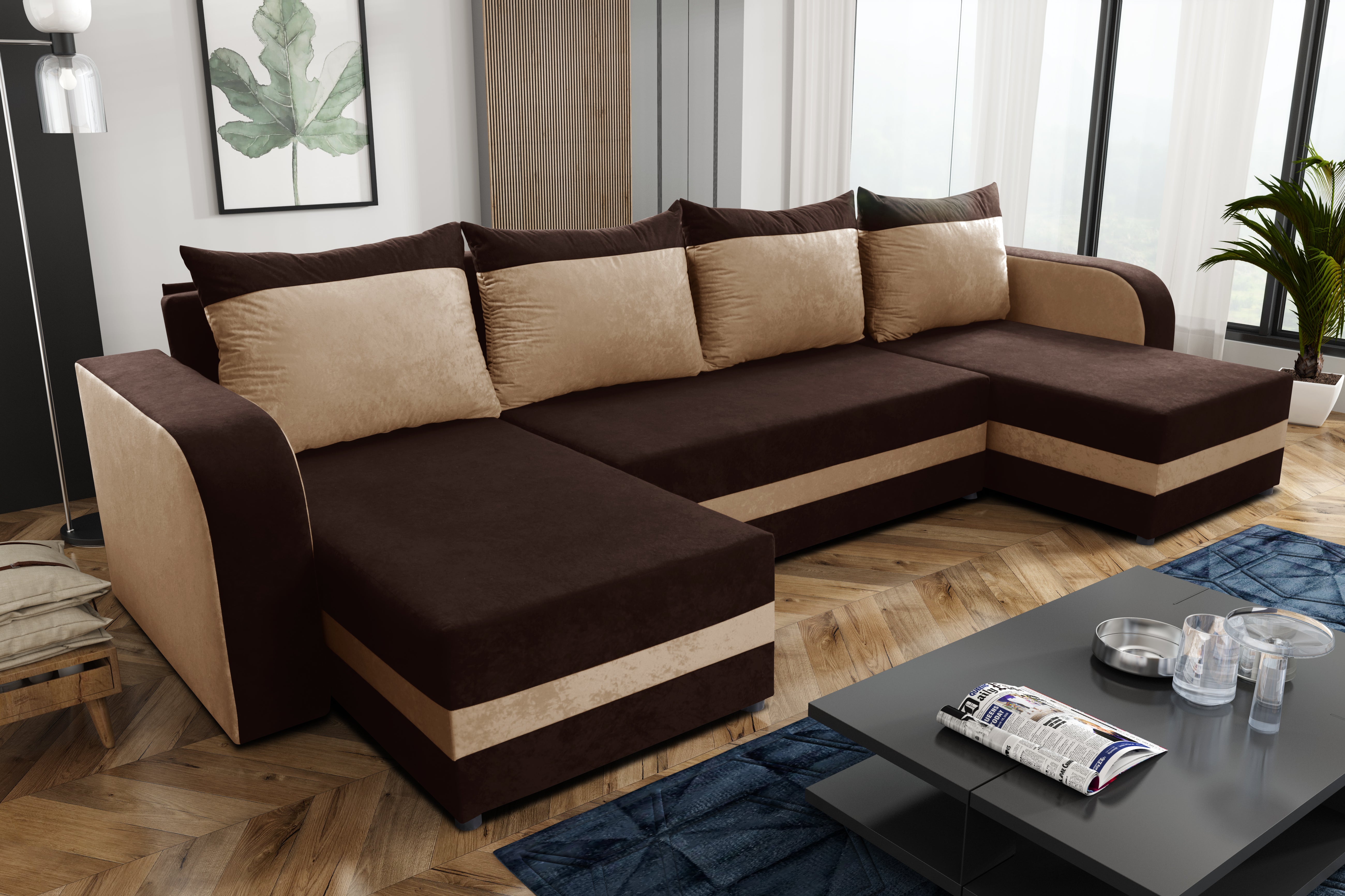 CORNER SOFA BED ALEXA U SHAPE