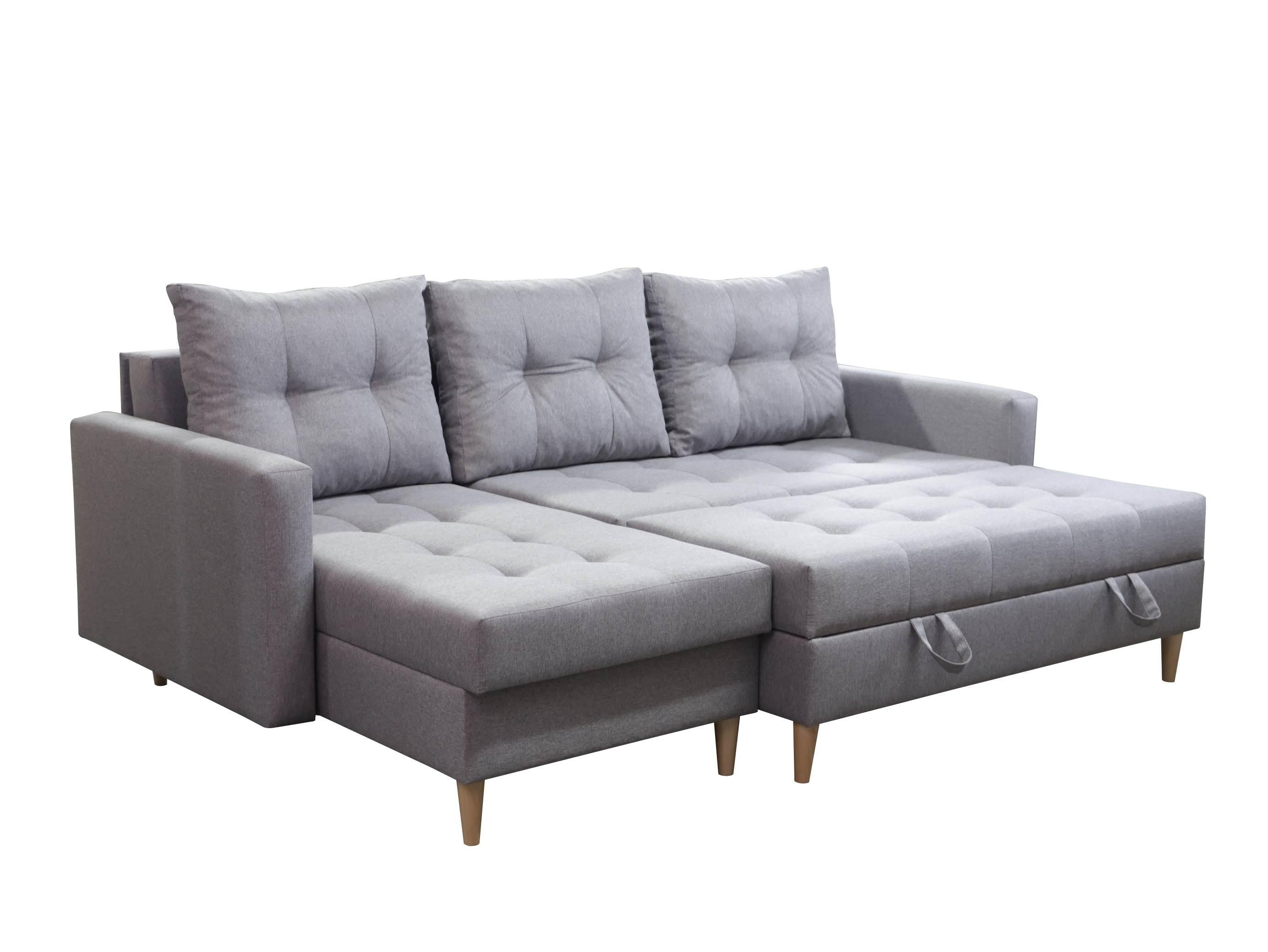 CORNER SOFA BED BRIAN 222CM + STORAGE PUFF / OTTOMAN MALMO 90