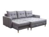 CORNER SOFA BED BRIAN 222CM + STORAGE PUFF / OTTOMAN MALMO 90