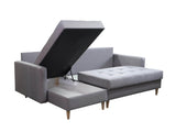 CORNER SOFA BED BRIAN 222CM + STORAGE PUFF / OTTOMAN MALMO 90