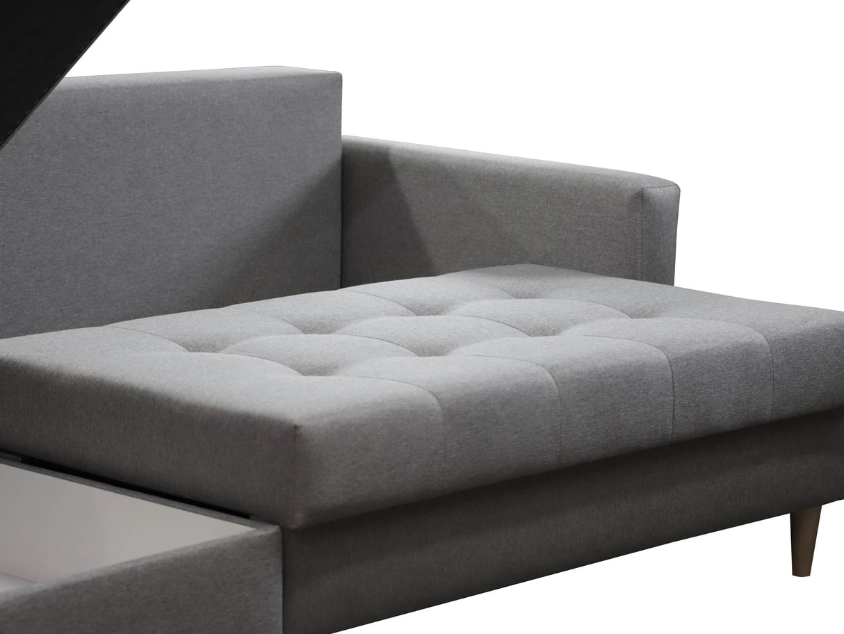 CORNER SOFA BED BRIAN 222CM + STORAGE PUFF / OTTOMAN MALMO 90