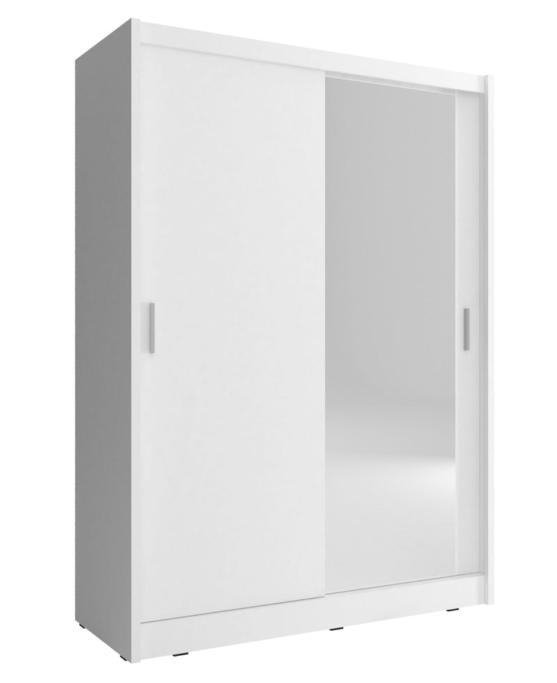 SLIDING DOOR WARDROBE MAJA I MIRROR 130CM WHITE