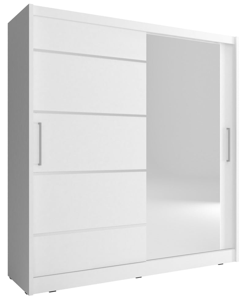 SLIDING DOOR WARDROBE MAJA I ALU 200CM WHITE