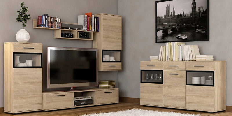 TV WALL UNIT MAXI SET WITH SIDEBOARD SONOMA