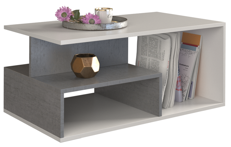 COFFEE TABLE PRIMA WHITE / GREY 90X51CM