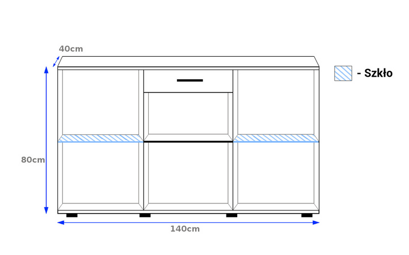 SIDEBOARD LEFKAS OAK 140CM