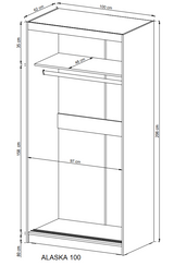 SLIDING DOOR WARDROBE ALASKA 100CM SONOMA