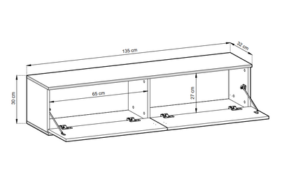 TV Stand ORO 135 SLATS white