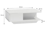 COFFEE TABLE DENVER BLACK GLOSS TOP & FRONT DRAW / OAK ARTISAN