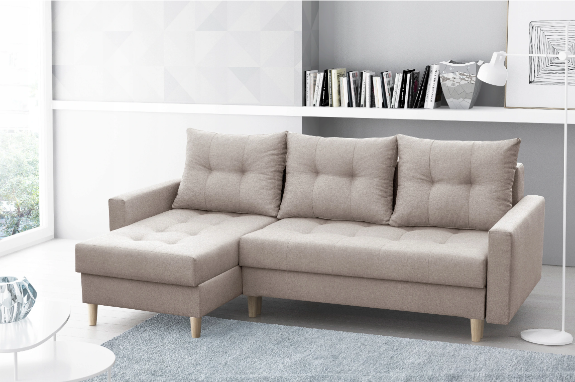 CORNER SOFA BED BRIAN 222x140cm universal - eurohomeware