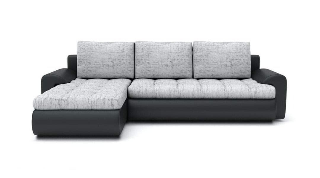 CORNER SOFA BED PRADO light grey/black 226CM - Anna Furniture