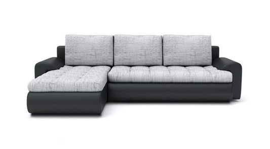 CORNER SOFA BED PRADO light grey/black 226CM - Anna Furniture