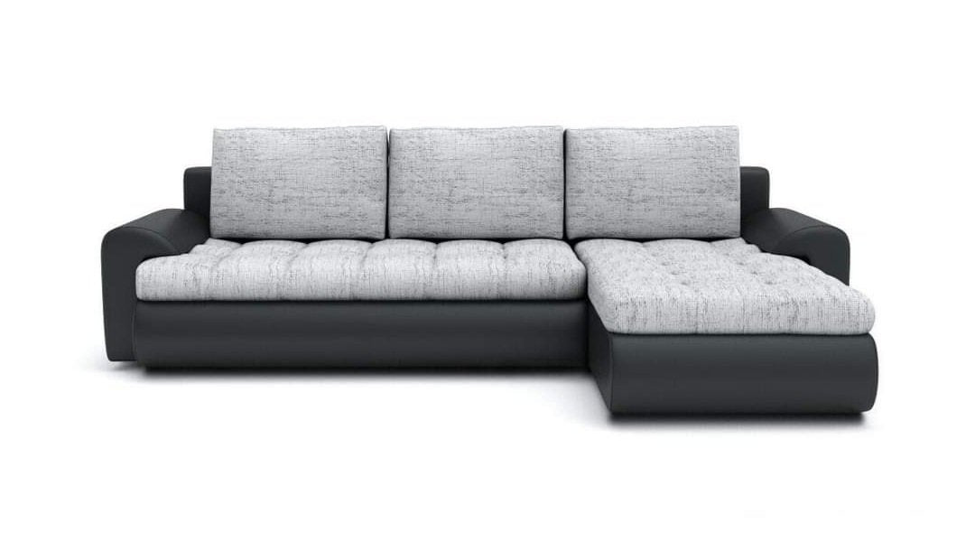 CORNER SOFA BED PRADO light grey/black 226CM - Anna Furniture