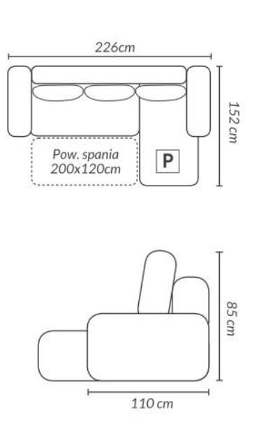 CORNER SOFA BED PRADO light grey/black 226CM - Anna Furniture
