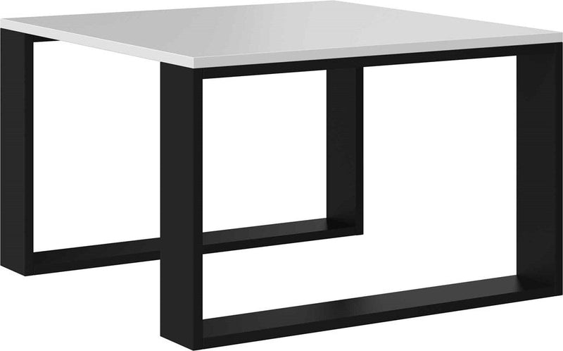 COFFEE TABLE LIVING ROOM LOFT MODERN MINI WHITE BLACK 67x67cm