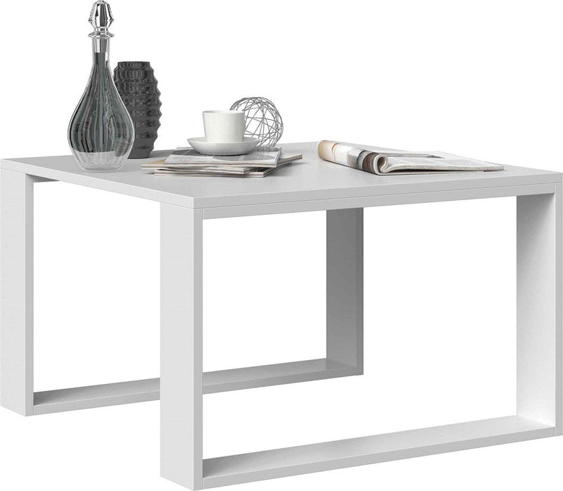 COFFEE TABLE LIVING ROOM LOFT MODERN MINI WHITE 67x67cm