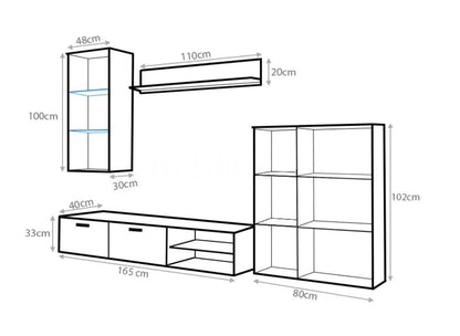 TV WALL UNIT DAMIAN SONOMA