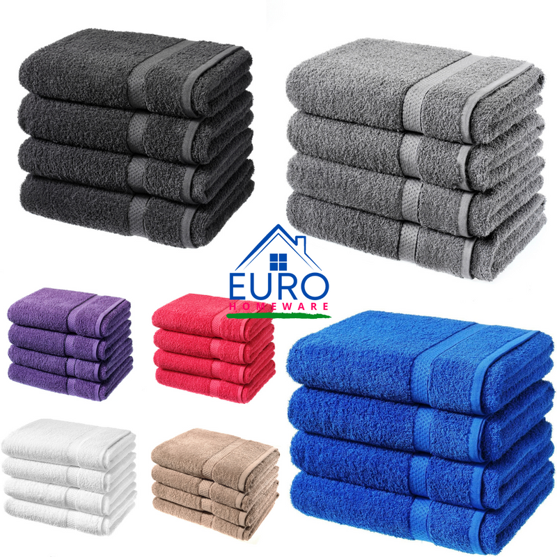 4 X BATH SHEETS 80x140CM 100% COTTON QUALITY BATH TOWELS LARGE SUPER SOFT SHEETS - eurohomeware