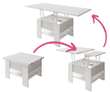 LIFTABLE AND EXTANDABLE COFFEE TABLE SKY 70X80 70X160CM CHOICE OF 4 COLORS