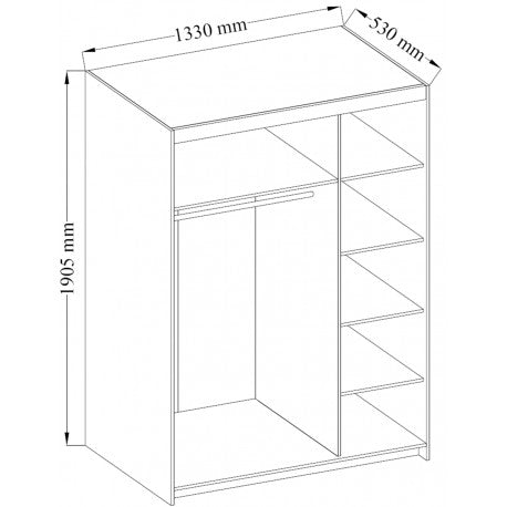 WARDROBE SELENA 3D 133CM SONOMA