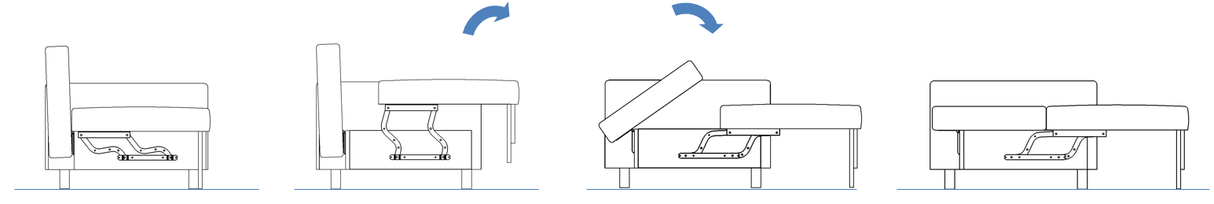 CORNER SOFA BED SAM GRAPHITE / WHITE 236CM universal - eurohomeware