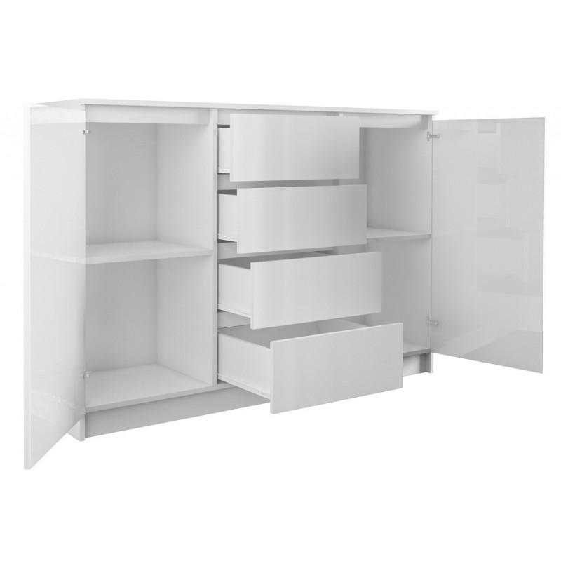 SIDEBOARD 2+4 120CM WHITE/WHITE GLOSS