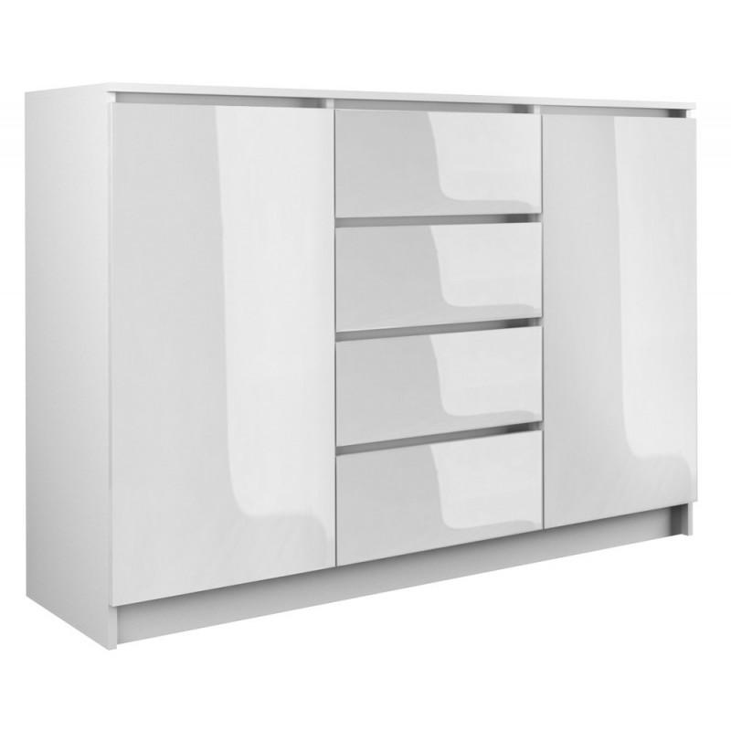 SIDEBOARD 2+4 120CM WHITE/WHITE GLOSS