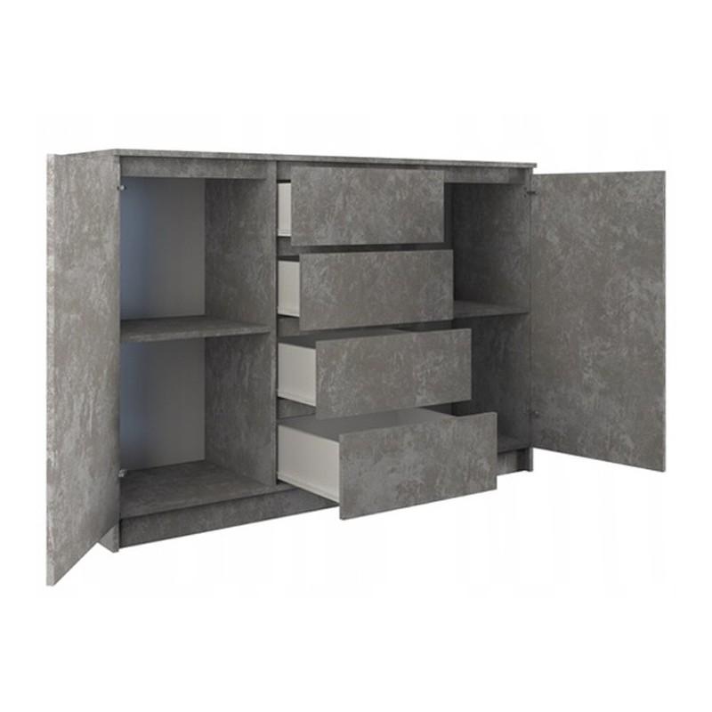 SIDEBOARD 2+4 120CM GREY CONCRETE