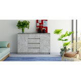 SIDEBOARD 2+4 140CM GREY CONCRETE