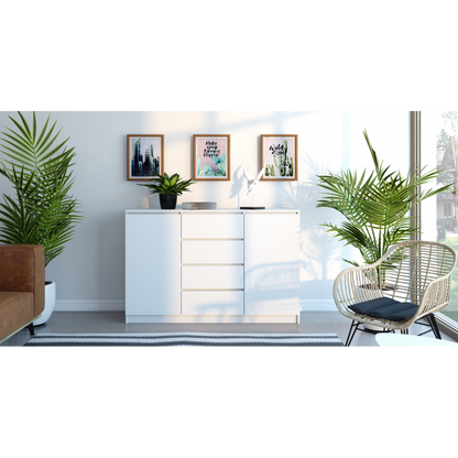 SIDEBOARD 2+4 WHITE 140CM