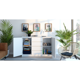 SIDEBOARD 2+4 WHITE 140CM