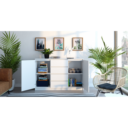 SIDEBOARD 2+4 WHITE 140CM