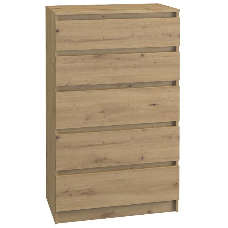 CHEST OF 5 DRAWS ARTISAN OAK 70CM