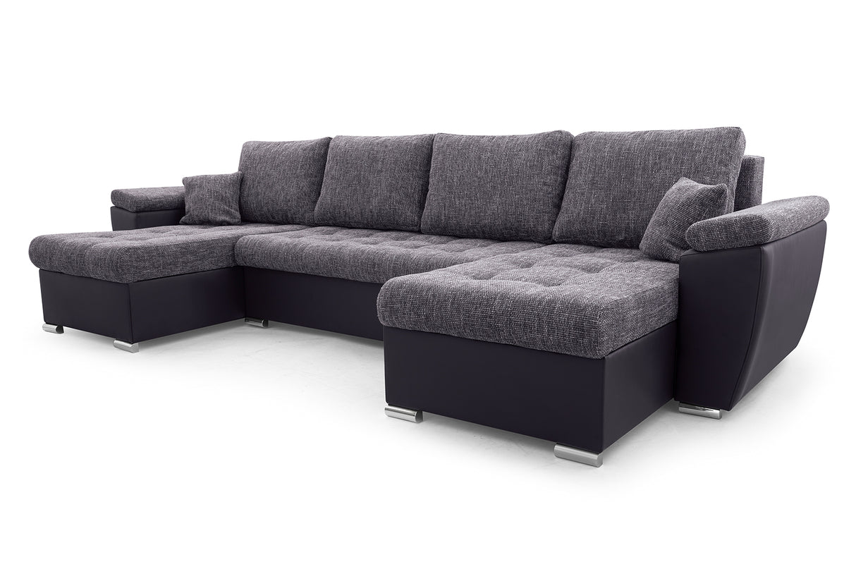 CORNER SOFA BED FENIX U GREY/BLACK