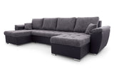 CORNER SOFA BED FENIX U GREY/BLACK