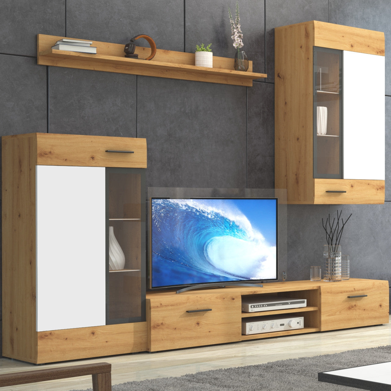 TV WALL UNIT TANGO ARTISAN/WHITE