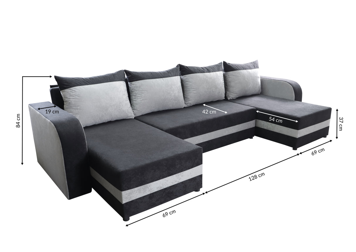 CORNER SOFA BED ALEXA U SHAPE
