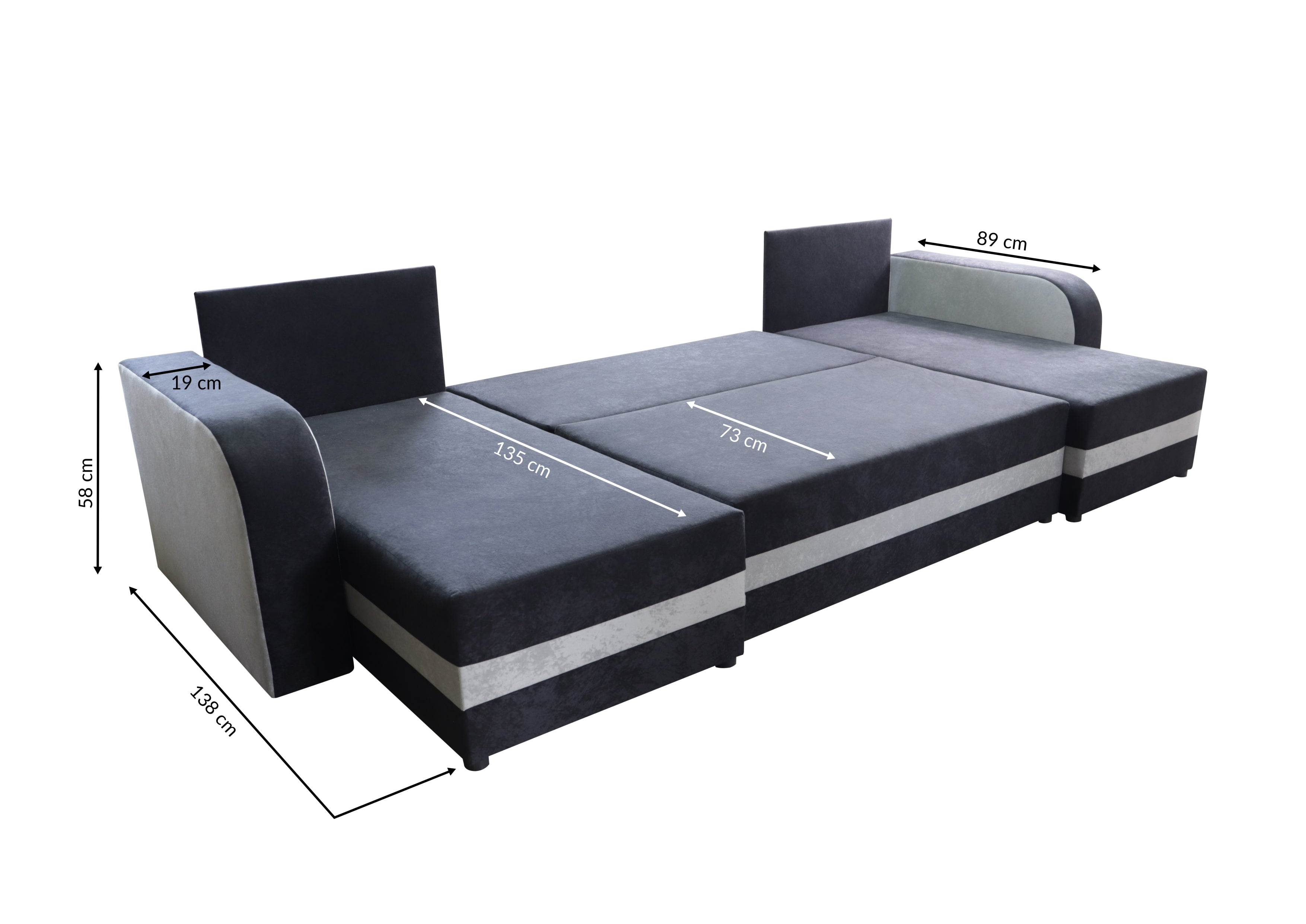 CORNER SOFA BED ALEXA U SHAPE