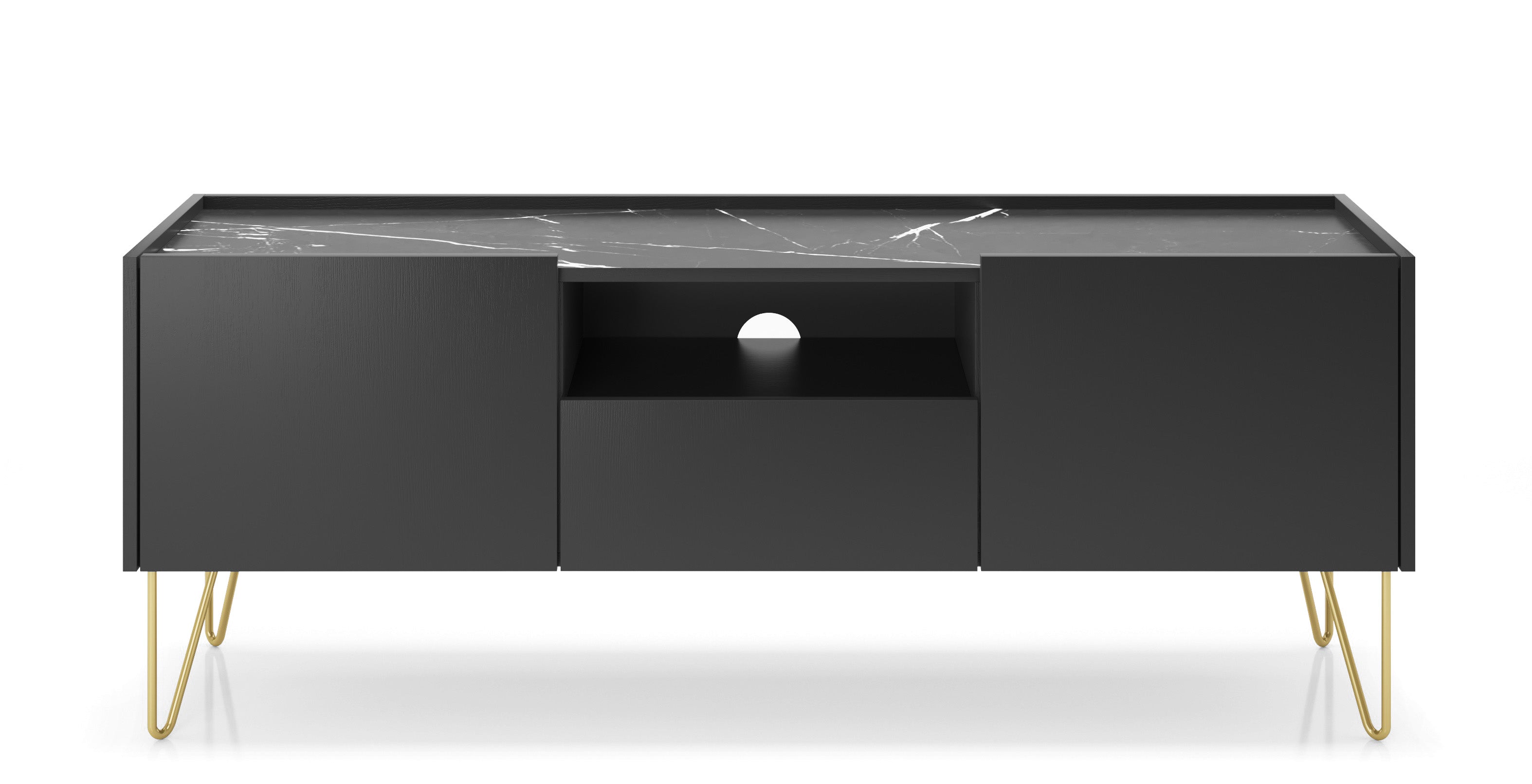 HARMONY TV STAND 01 black / black marble