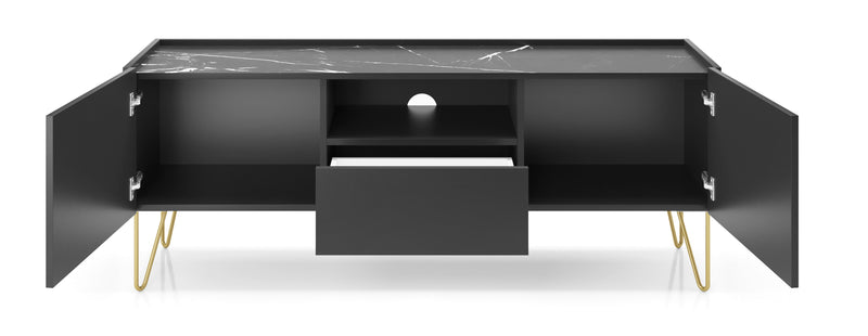 HARMONY TV STAND 01 black / black marble