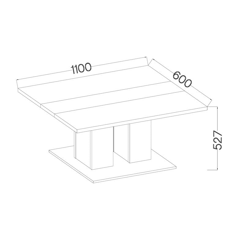 COFFEE TABLE BEN LEFKAS AND BLACK 110X60CM