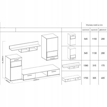 TV WALL UNIT MAXI Sonoma